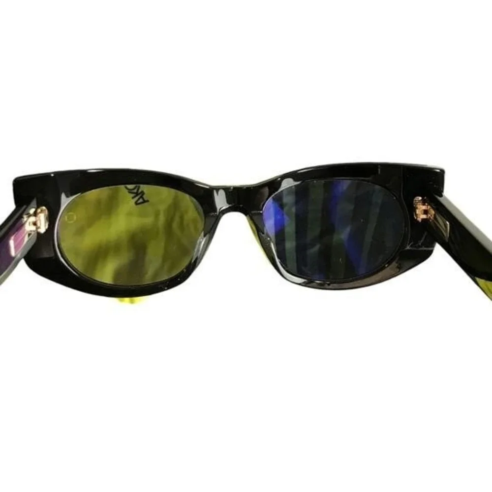 Akoni AKS-103A-52 Sunglasses Black Gold Cat Eye Rectangular Japan Luxury Eyewear